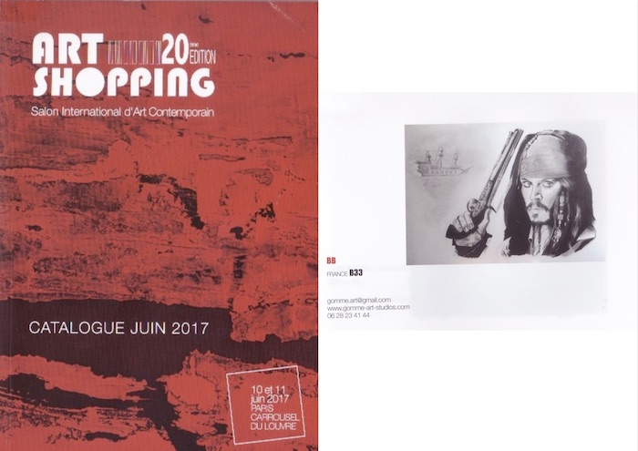 Présentation de l'artiste BB dans le catalogue du salon d'art Art Shopping à Paris en juin 2017
