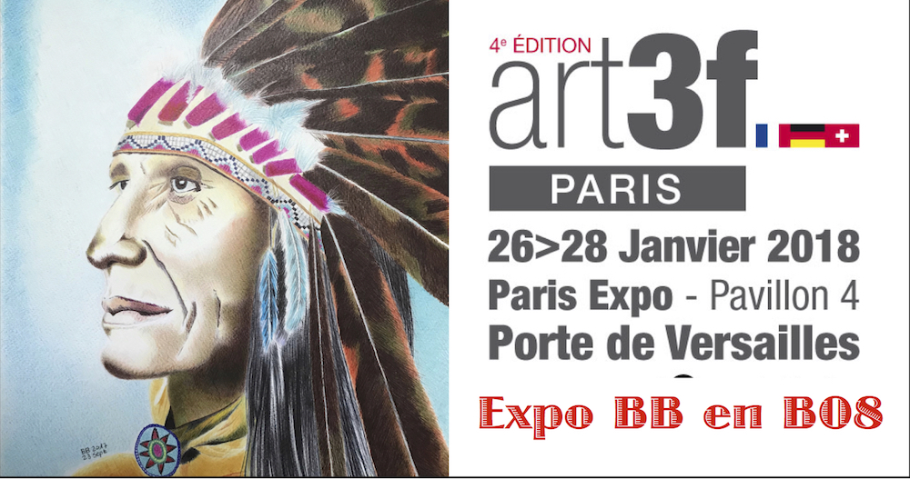 Salon Art3f à Paris au Parc des Exposition, en janvier 2018 - L'artiste BB y sera présente