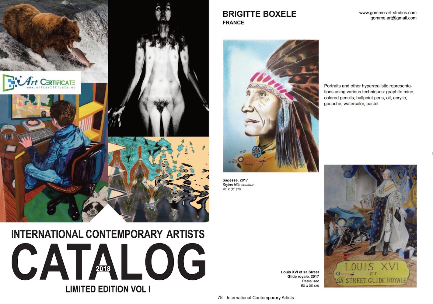 Catalogue d'artistes contemporains Artcertificate 2018 - Présentation de l'artiste Brigitte BOXELÉ (BB)