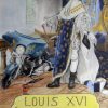 Louis XVI et sa Harley Davidson Street Glide royale - Pastel tendre - Format 65 X 50 cm - Réalisé par l'artiste BB