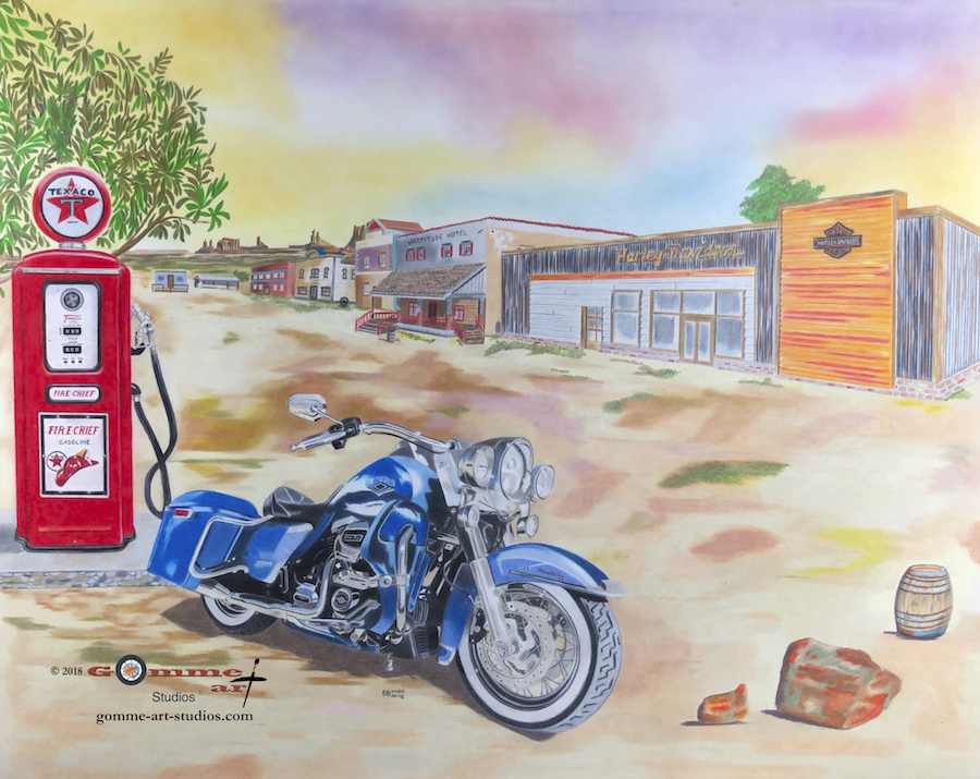 Votre Harley en peinture ou dessin.