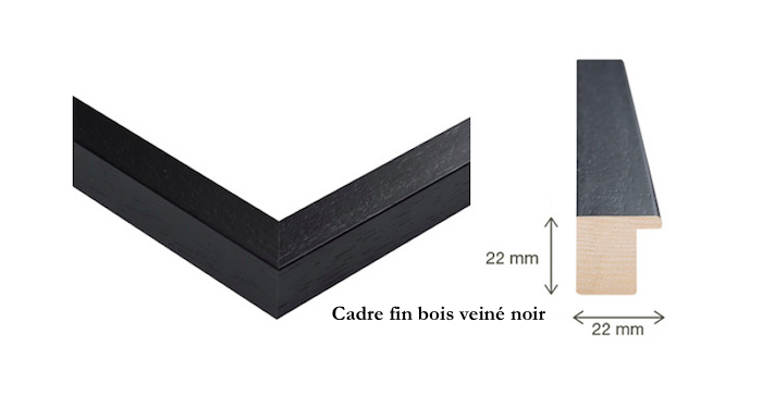 cadre-noir-veine-fin-detail Cadre fin bois veiné noir