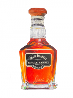 Reproduction Jack Daniel's - Tableau de la bouteille aux crayons de couleur.