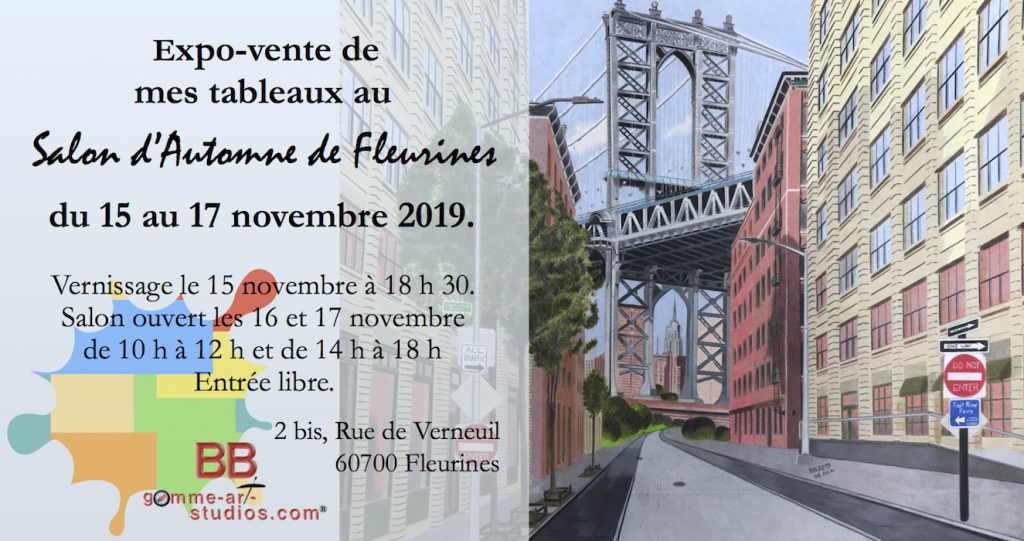Affiche exposition tableaux BB Salon Automne Fleurines novembre 2019.