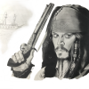 Jack Sparrow - Portrait à la mine graphite par BB.