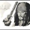 Jack Sparrow - Portrait à la mine graphite par BB - artbox.