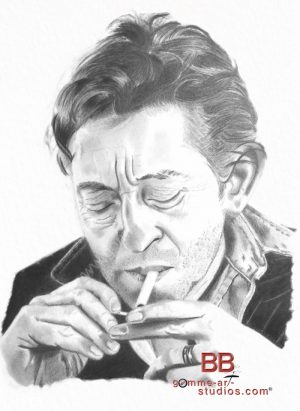 Serge Gainsbourg - Portrait à la mine graphite.