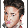 Love Me Tender - Portrait d'Elvis Presley aux crayons de couleur par BB - Artbox.
