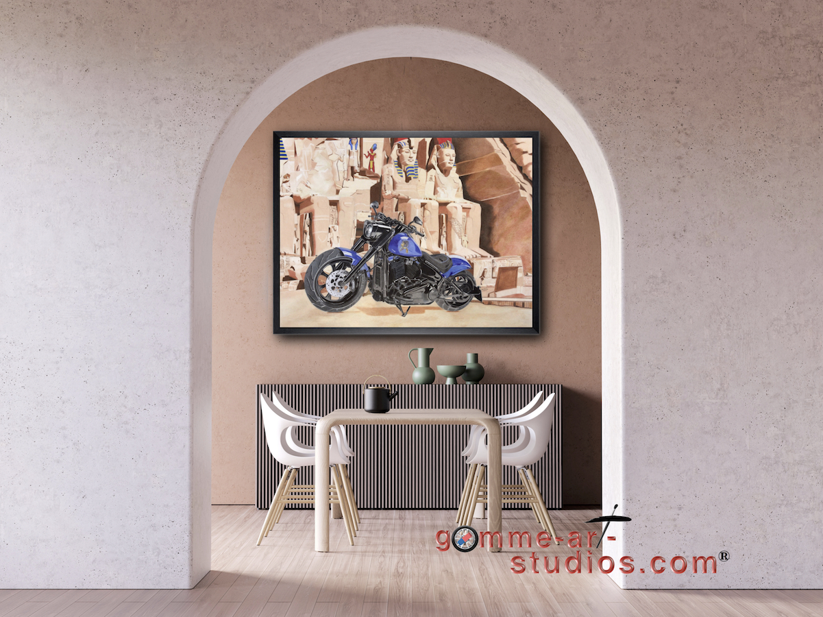 Fatboy Abou Simbel - Mise en situation du tableau de BB dans un salon.