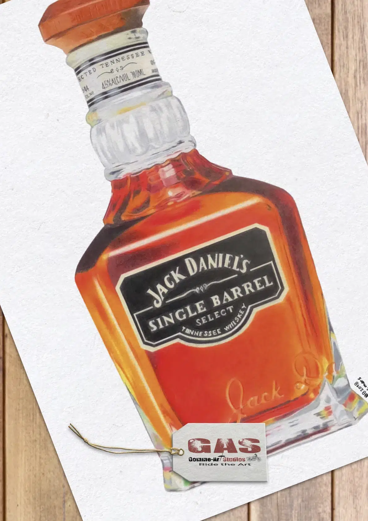 harley-jack-daniels-24mars2018 Bouteille Jack Daniel's - Tableau de la bouteille aux crayons de couleur.