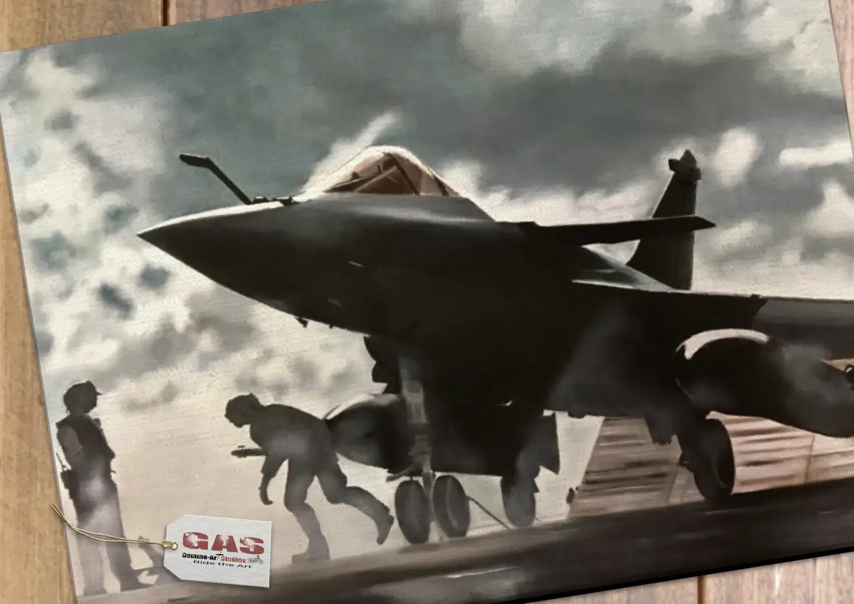 themes-autres-rafale-sur-porte-avion-13juil2015 Rafale sur porte-avion, peinture à l'huile.
