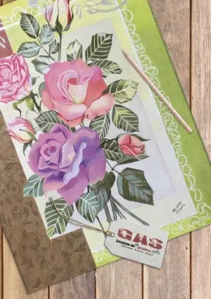 Sweet Avalanche - Roses aux crayons de couleur par l'artiste BB Format 30 x 40 cm.