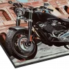 Tableau au format carré représentant une Harley-Davidson Softail devant le Colisée de Rome. Huile sur toile. Reproduction sur Alu-Dibond. Réalisation du tableau par l'artiste BB de Gomme-art Studios.